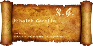 Mihalek Gemella névjegykártya